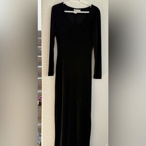 Vintage Jay Jacobs black long‎ sleeve mesh dress spandex USA M y2k Gothicglam